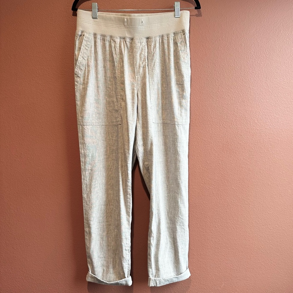 Lou & Grey Drawstring Linen-Blend Pants - Picture 2 of 6